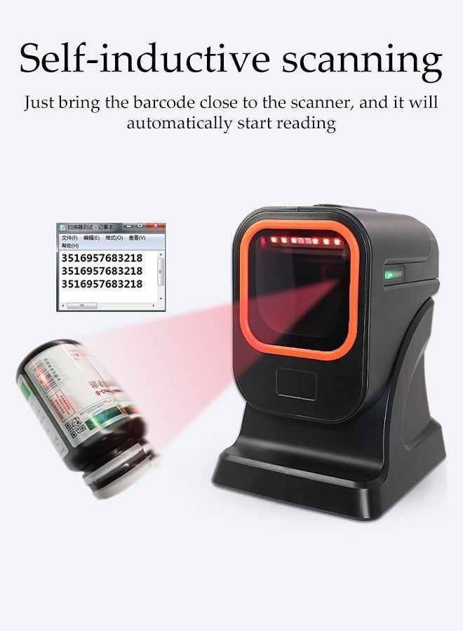 DUNISO Automatic Barcode Scanner, Wired Automatic Bar Code Imager Reader, Omnidirectional Scanning for Retail Store, Warehouse, Supermarket, Library, POS System - Image 4